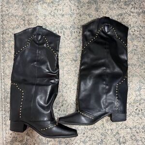 Black Studded Women's Boots